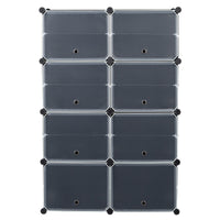 7-Tier Portable 28 Pair Shoe Rack Organizer 14 Grids Tower Shelf Storage Cabinet Stand Expandable for Heels, Boots, Slippers, Black